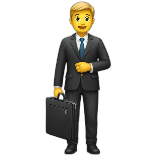student in a suit and a briefcase emoji