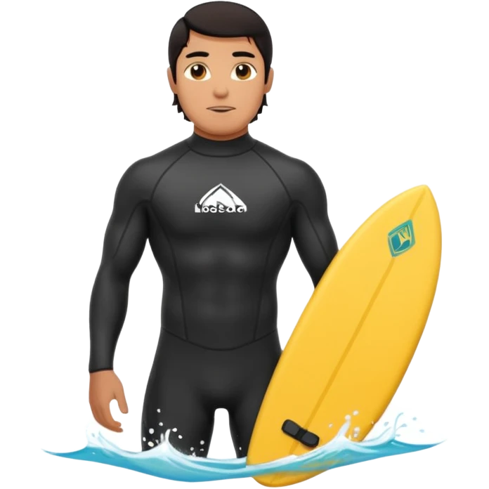 Paddle boarding Dark haired muscular Mexican surfer emoji