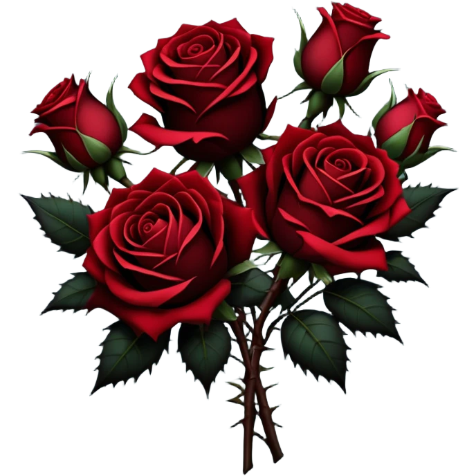 Black gothic bouquet of roses  emoji