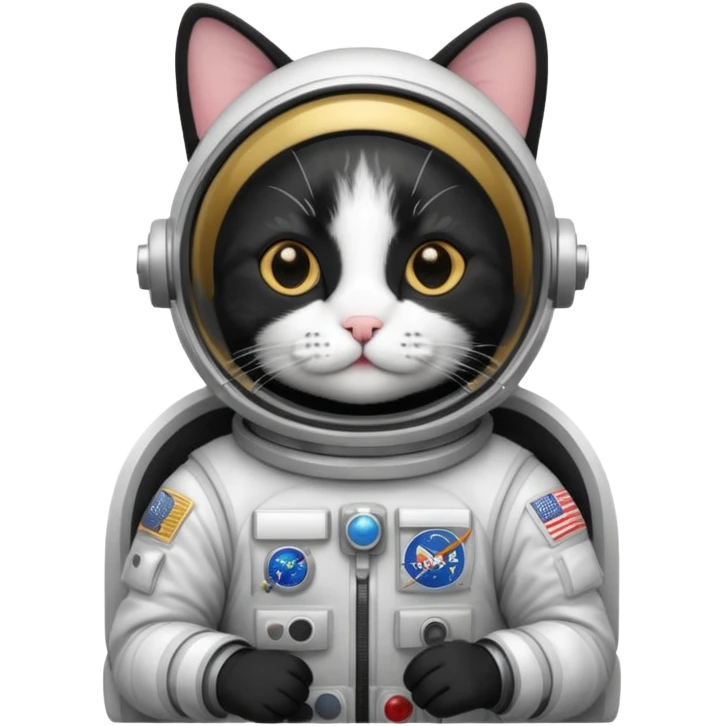 tuxedo cat Astronaut emoji
