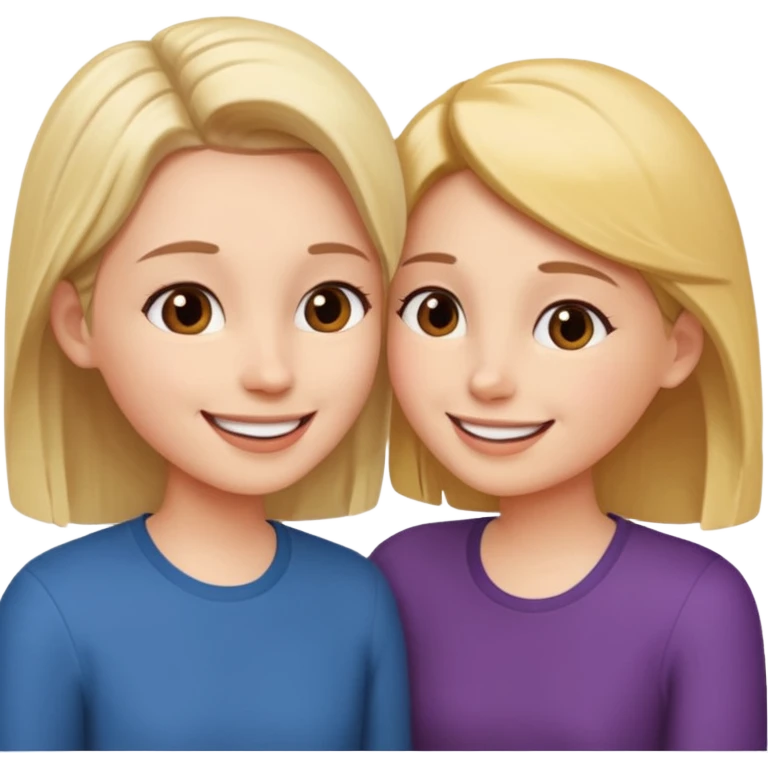 Two friends talking and looking each other emoji