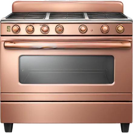 Realistic rose gold Retro vintage oven. emoji
