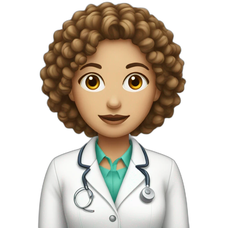 Female curly hair dermatologist emoji