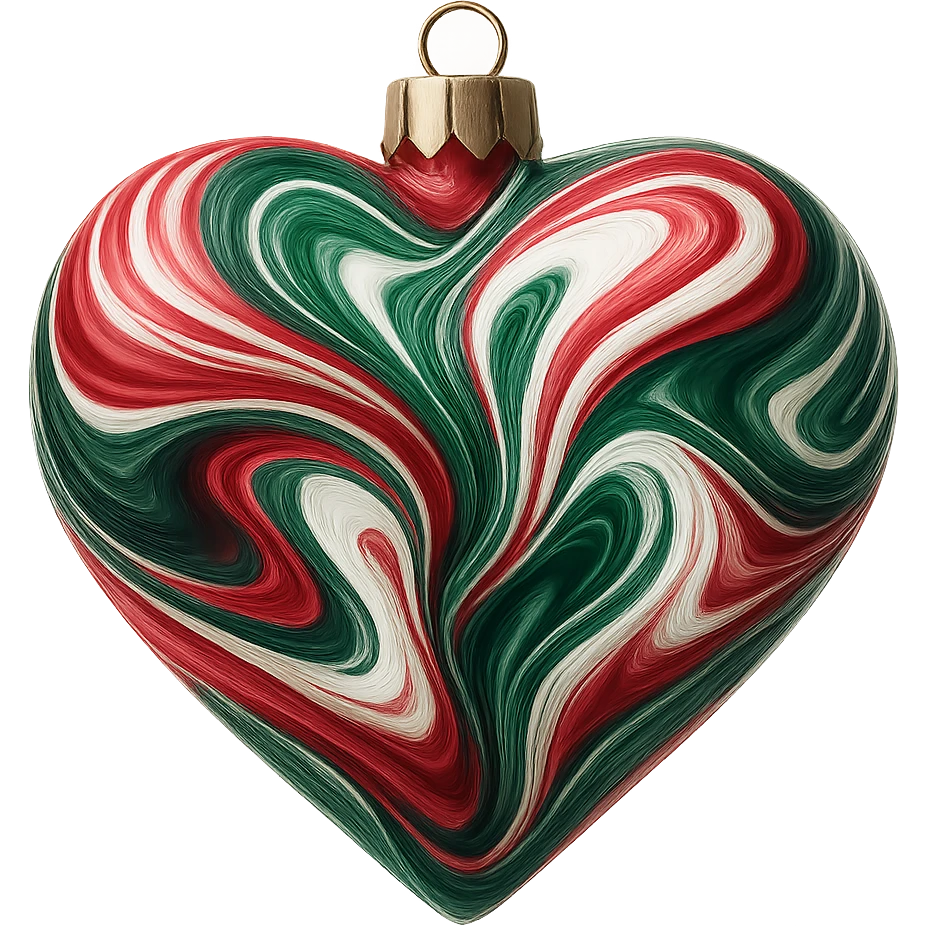 christmas heart with a swirling marble effect   , remove background emoji