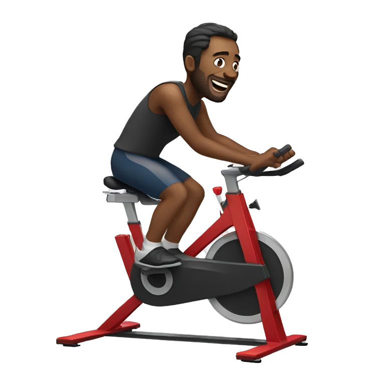 man riding a spin bike  emoji