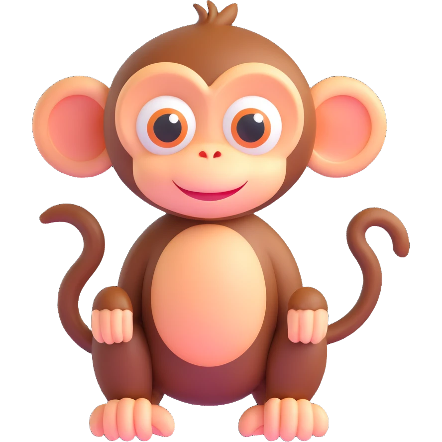 a playful monkey with big eyes emoji