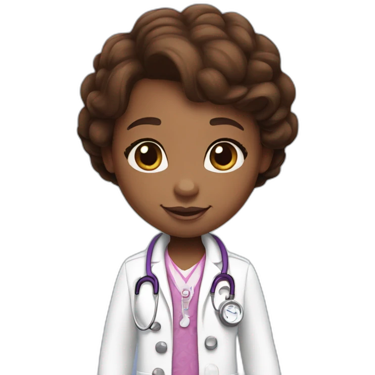 Doc mcstuffins white coat brown hair emoji
