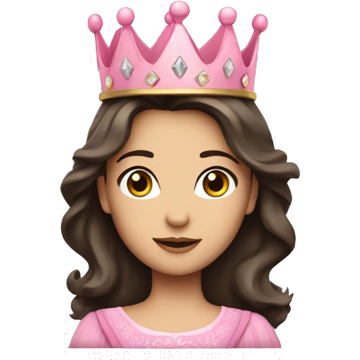 Brunette princess with pink crown  emoji