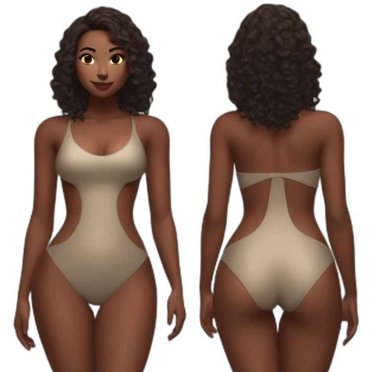 Slim-Thicc woman swimsuit posing (athletic build, perfect body, hourglass figure) emoji