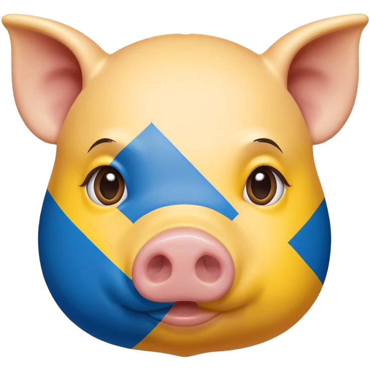 флаг украины скрещен с лицом свинки emoji