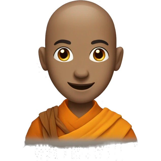 Happy human monk with a buzzcut emoji