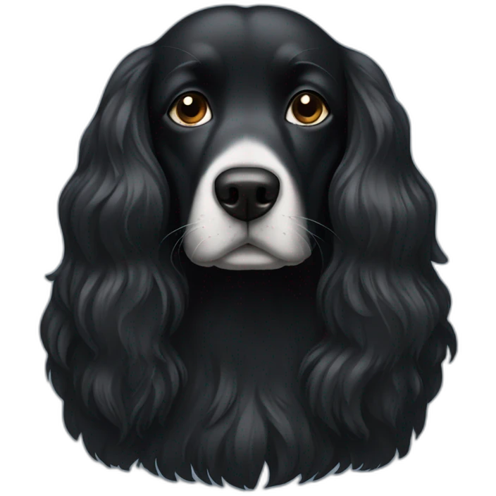 black long hair dog emoji