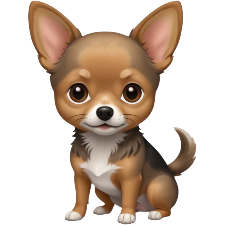 Chihuahua mix with grey, brown, and black fur less fur emoji