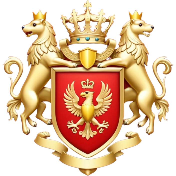 coat of arms with loans on red background emoji