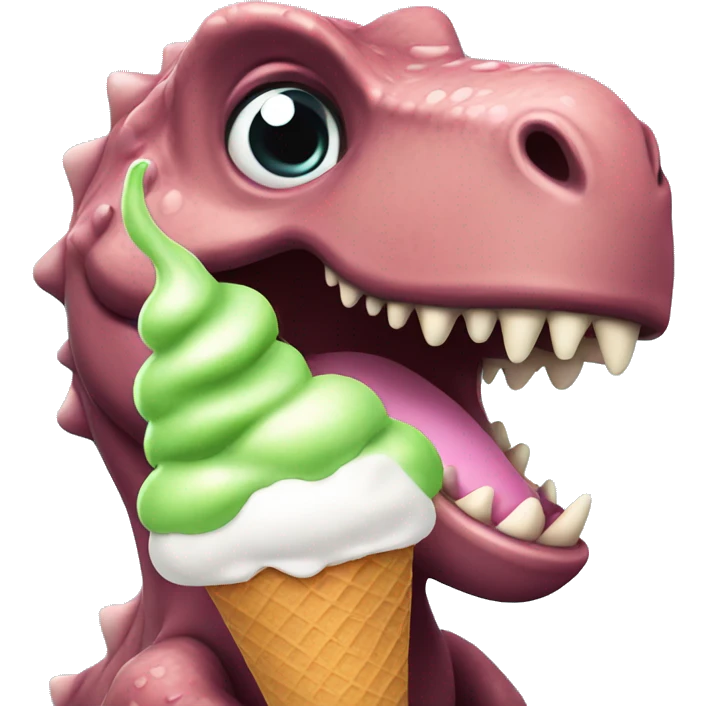 Dino with ice cream emoji