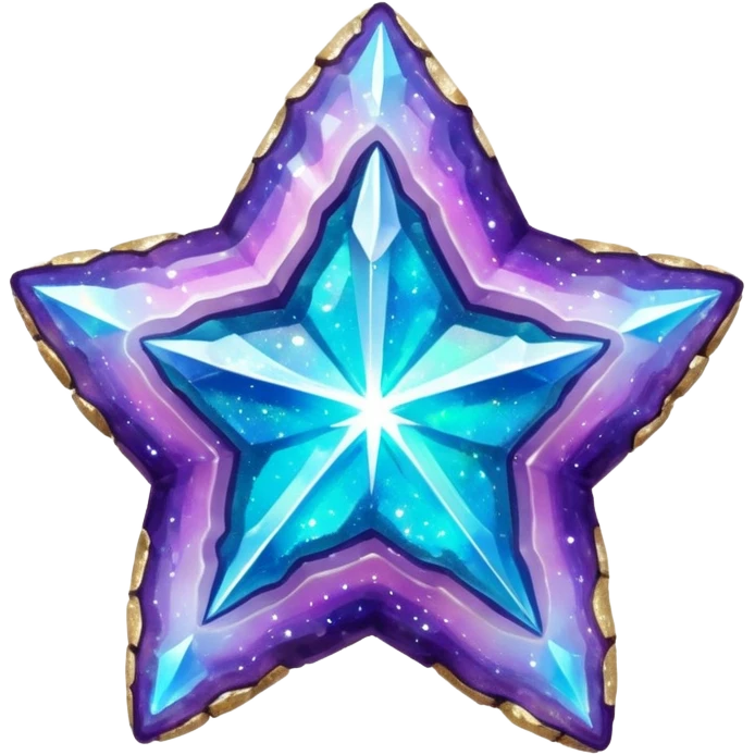 hd detailed glittering holographic star shaped geode emoji