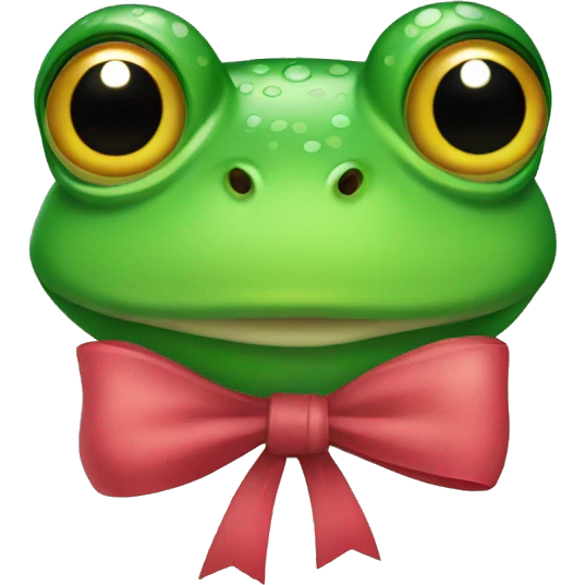 frog with bow emoji