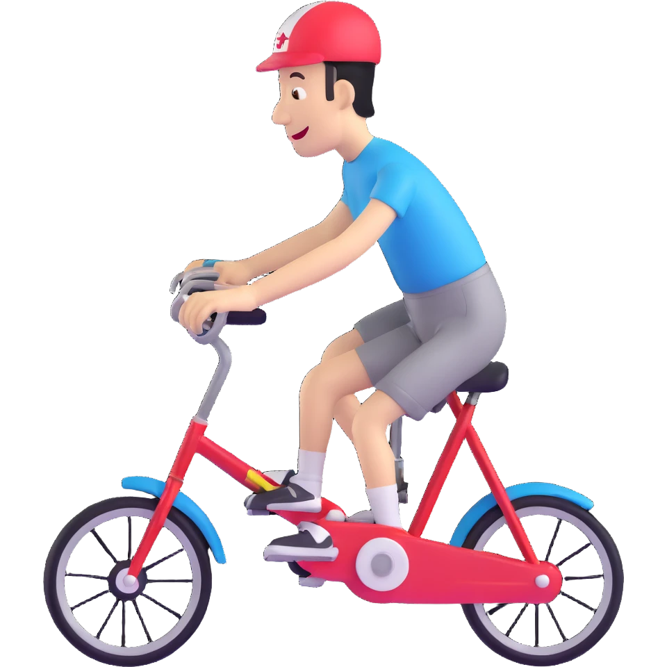Pee-wee Herman on a red bicycle emoji