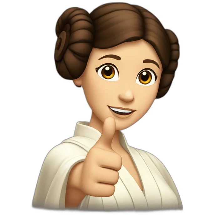 Princess Leia giving a thumbs up emoji