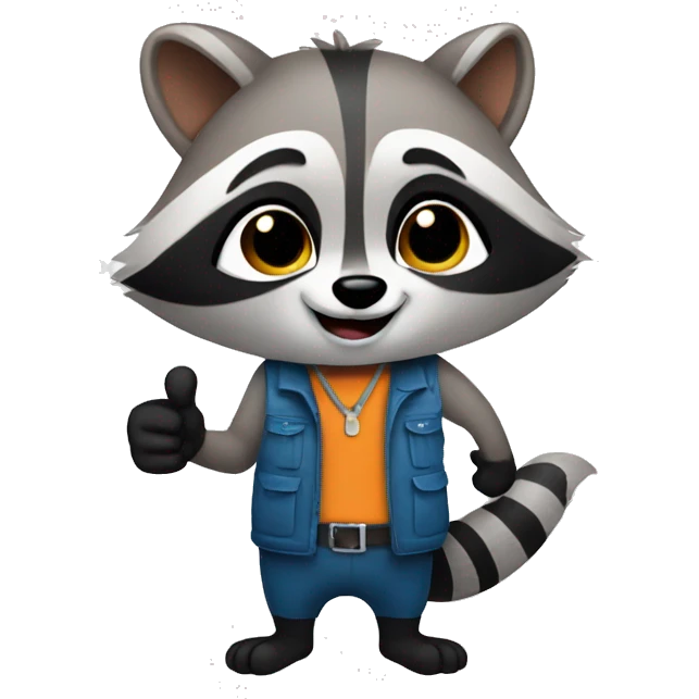 A raccoon giving thumbs up emoji