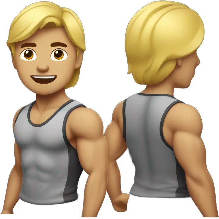 muscular asian personal trainer golden hair emoji