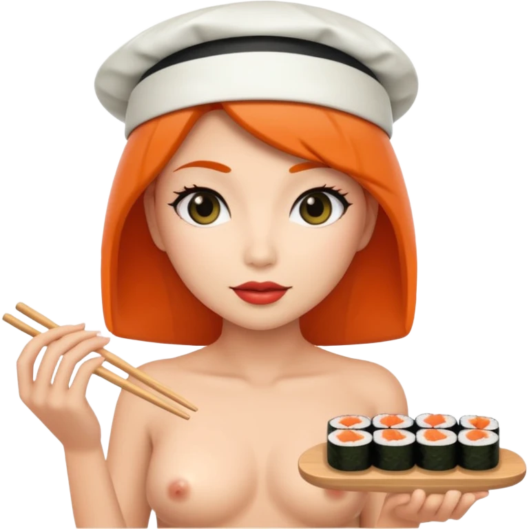 Naked female sushi vender emoji