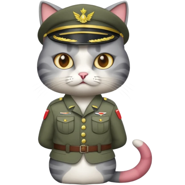 Cat in army outfit emoji