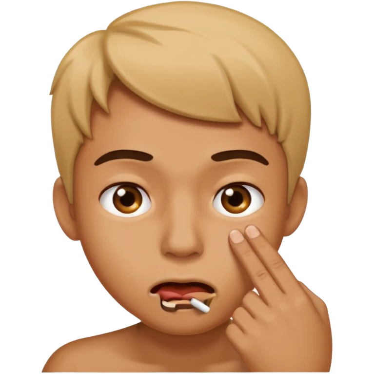 cara mordiendose el dedo emoji