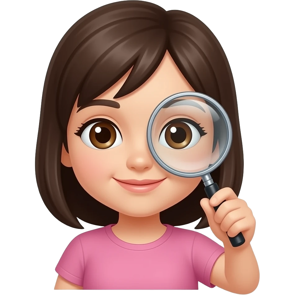 Girl with a Magnifying glass emoji
