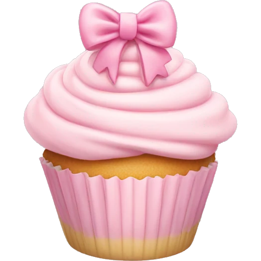 Pastel pink bow cupcake  emoji