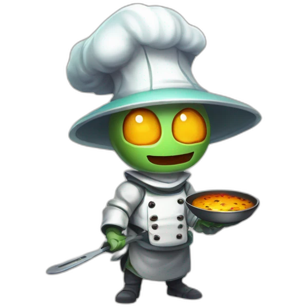 alien chef scifi roguelike rpg style inspired by slay the spire digital art emoji