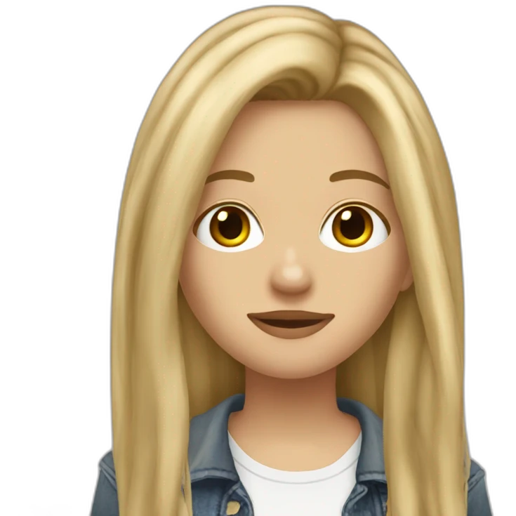 French dirty blonde teenage girl with long hair and with Converse shoes emoji