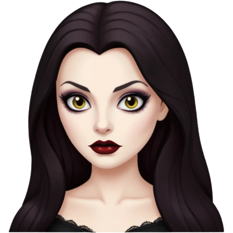 Vampira with long dark brown hair emoji