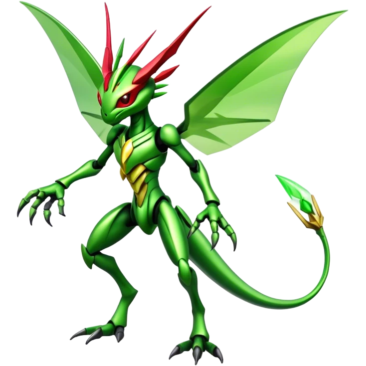  Cool Edgy Shiny Futuristic Ethereal Legendary Scizor-Scyther-Digimon-hybrid full body emoji