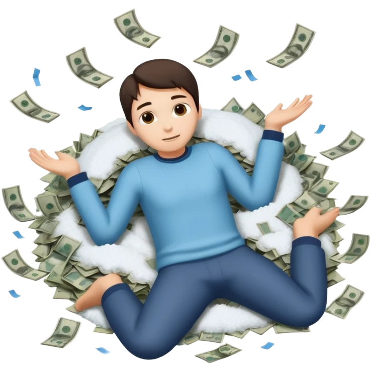 making a snow angel in money emoji