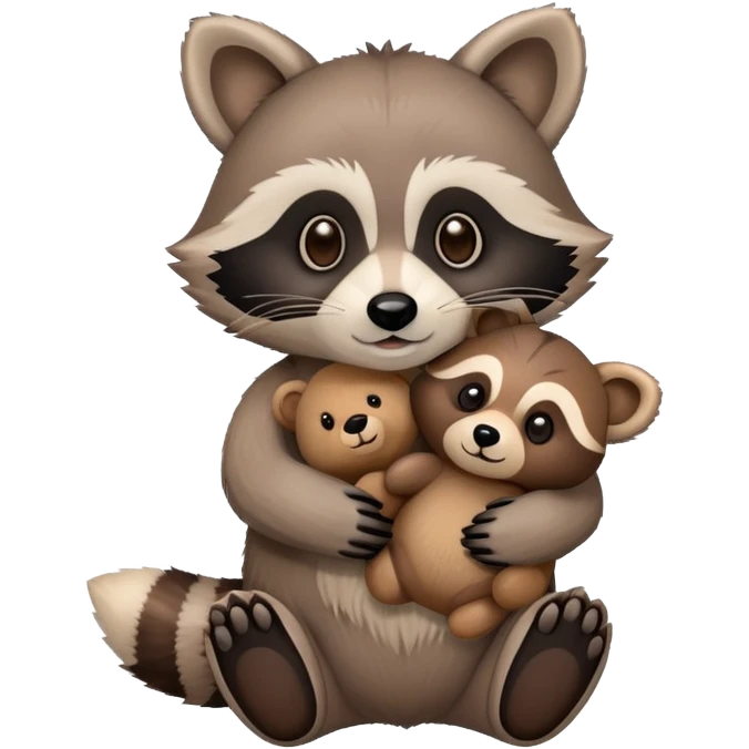 Raccoon holding teddy emoji