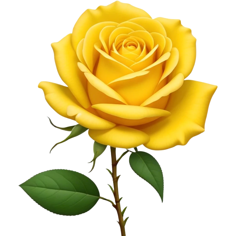 single Sunshine Yellow Tea Rose, straight stem emoji