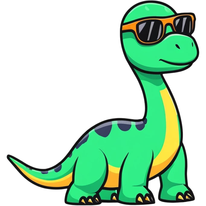 brachiosaurus dinosaur wearing sunglasses emoji