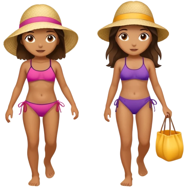 girl walking in beach  emoji