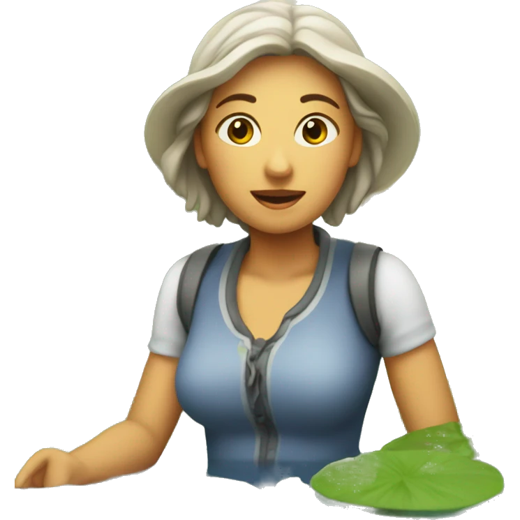 femme sur un bassin emoji