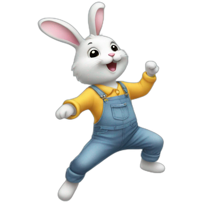 dancing bunny on cloud emoji