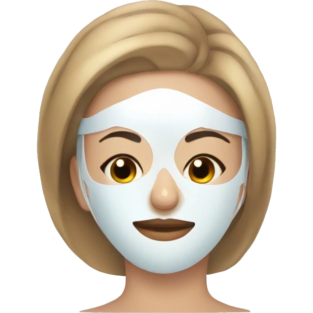 Lady with face mask spa beauty full face relaxing emoji