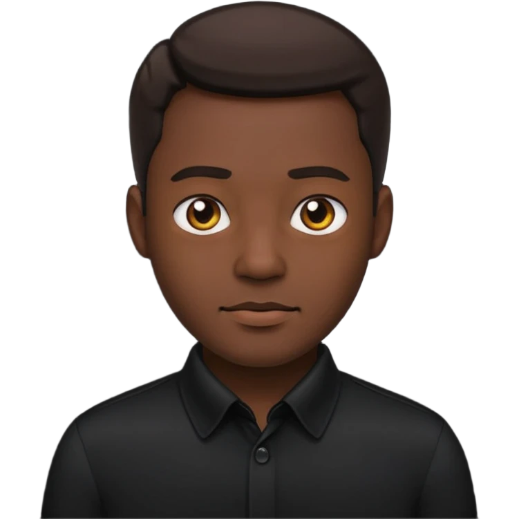 male in black collared shirt emoji