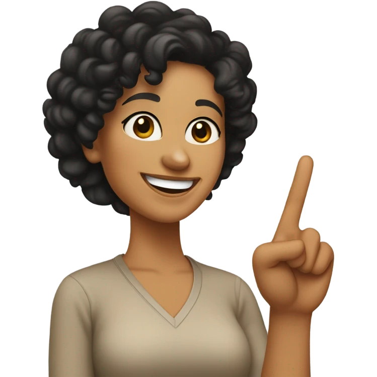 tan skin mom with black curly hair peace sign emoji