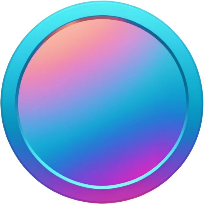 
One  Rotate 35 degree  coin color in in gradient of turquoise, blue, pink, purple, and coral emoji