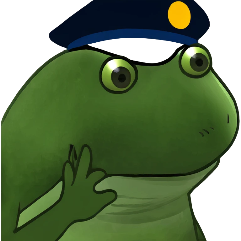 Frog whit hat emoji