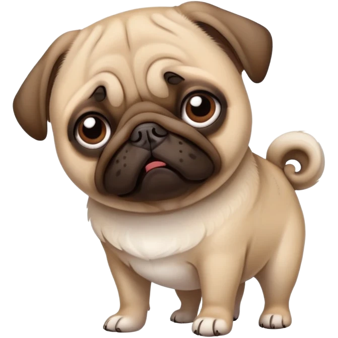 pug shaking his head saying no  emoji