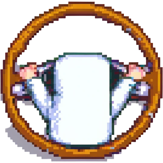 driver holding a steering wheel emoji