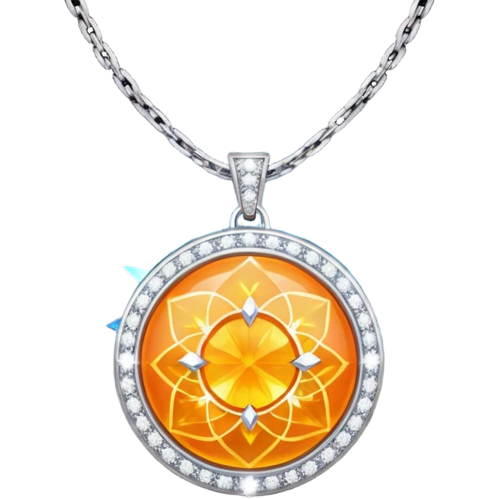 Magic Orange Necklace Diamonds emoji