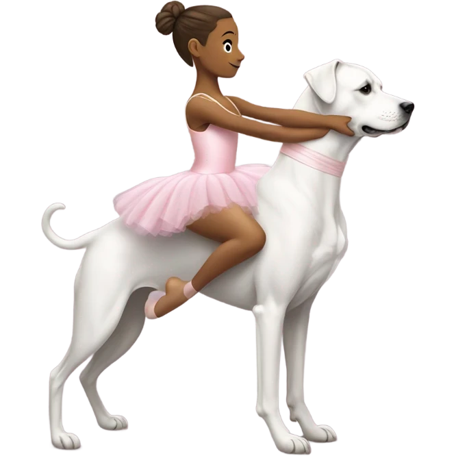 a ballerina riding a dog emoji